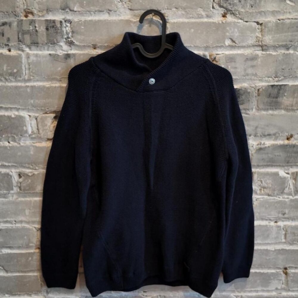 Zara Boys Navy Blue Ribbed Knit Pullover Sweater